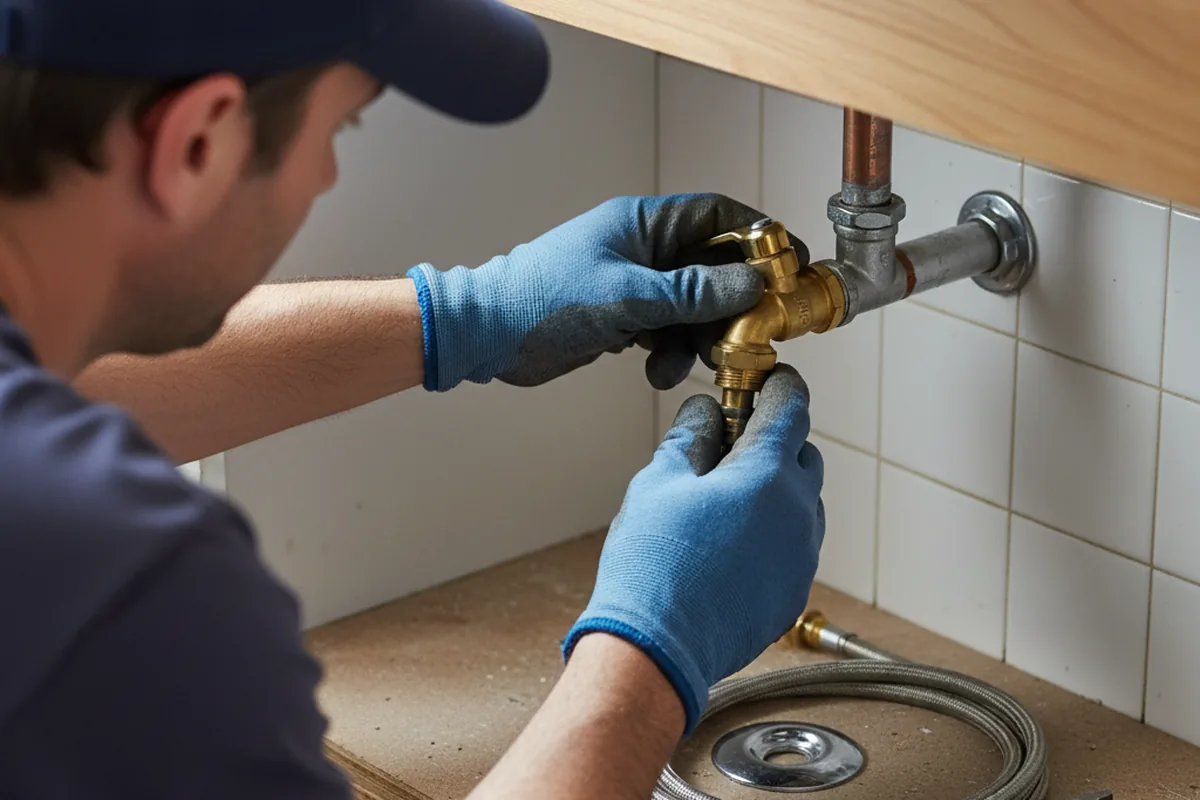 Shutoff valve and fitting work during Well Pump Repair in Highland Lakes